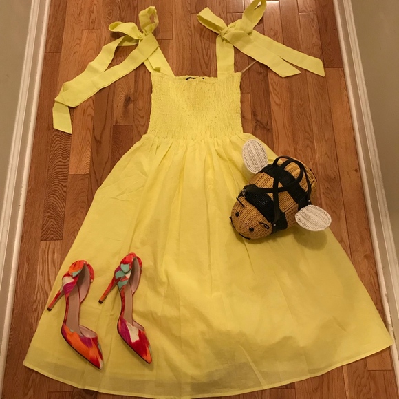 Lemon Yellow Linen Sundress - Picture 2 of 3